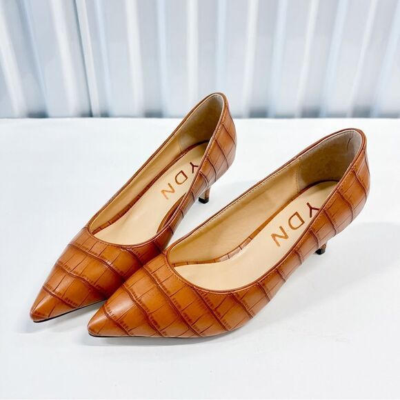 YDN Women Low Kitten Hell Pointed Toe Slip On Pumps Dress Shoes Casual Office - Picture 1 of 6